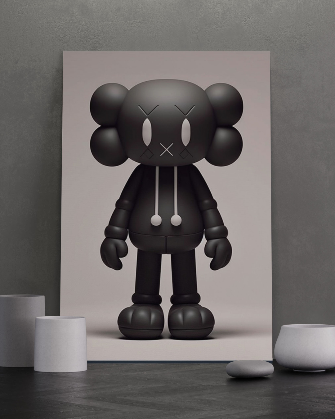 KAWS-Inspired Monochrome Companion Wall Canvas