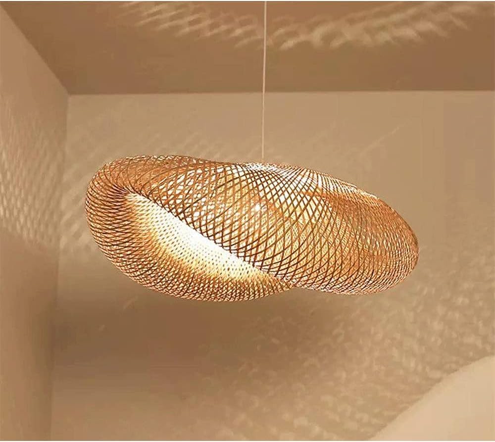 Boho Woven Bamboo Pendant Light