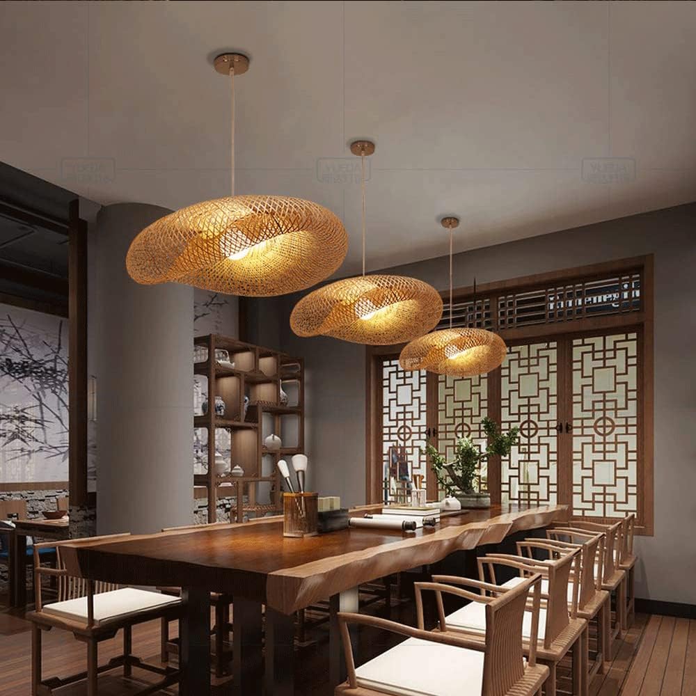 Boho Woven Bamboo Pendant Light