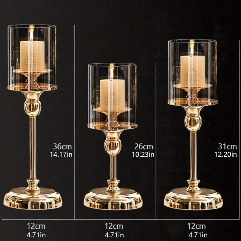 Metal Glass Candle Holder