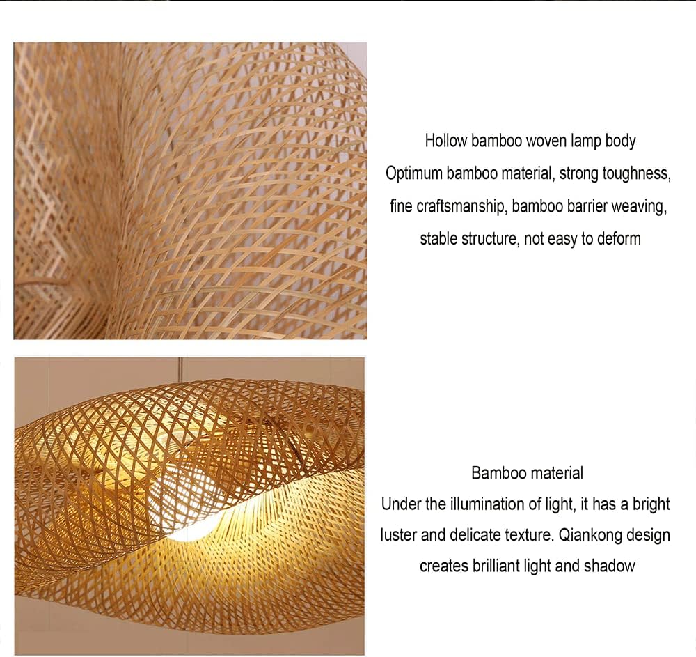 Boho Woven Bamboo Pendant Light