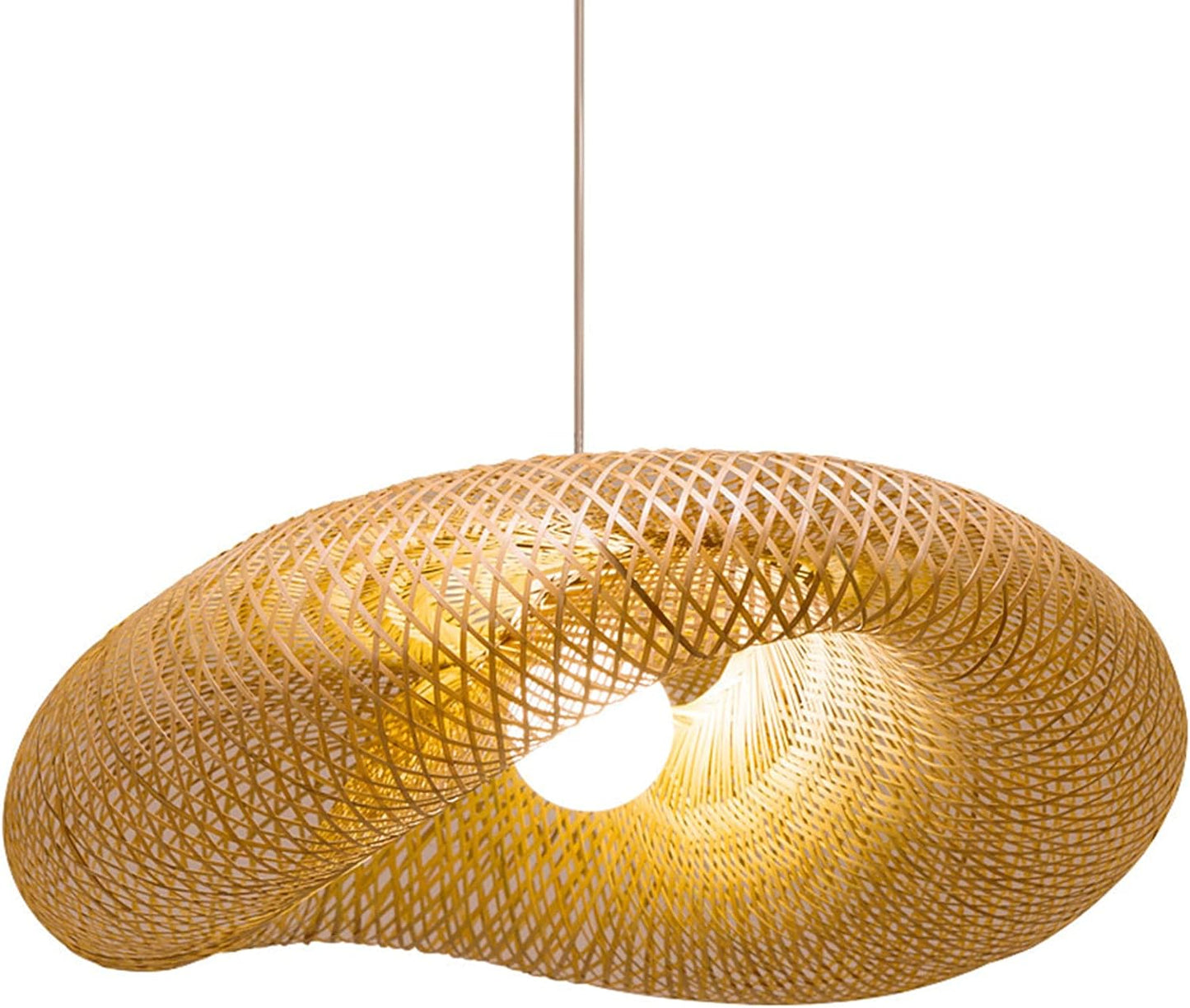Boho Woven Bamboo Pendant Light