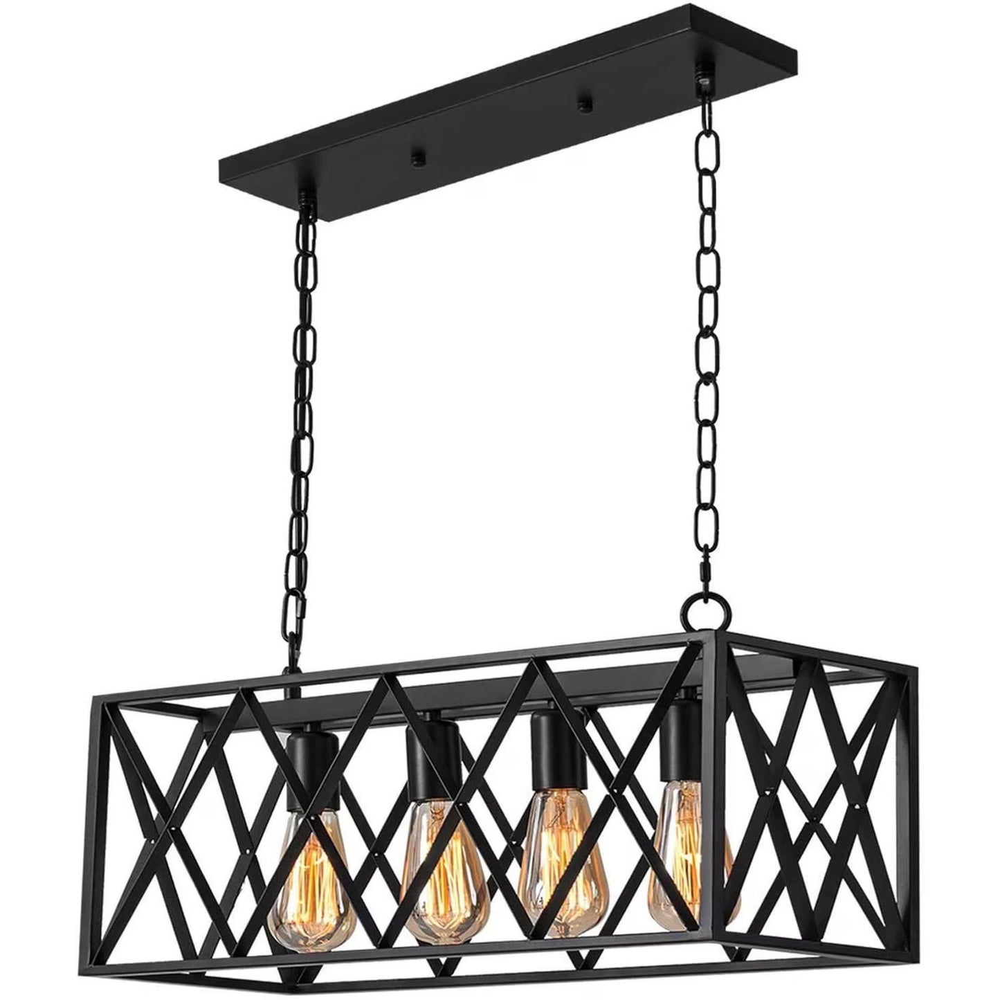 Rectangle Pendant Light 4 Light Chandelier Ceiling Light