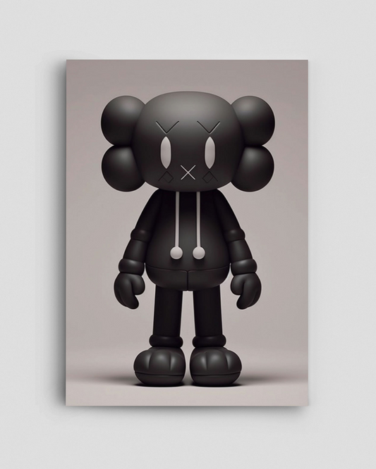 KAWS-Inspired Monochrome Companion Wall Canvas