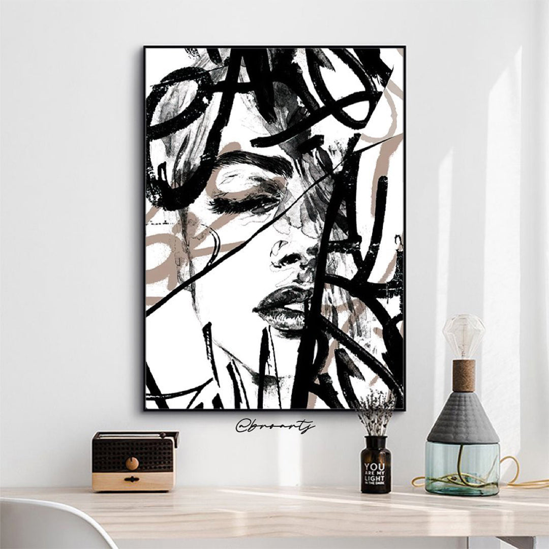 Modern Canvas Abstract Face