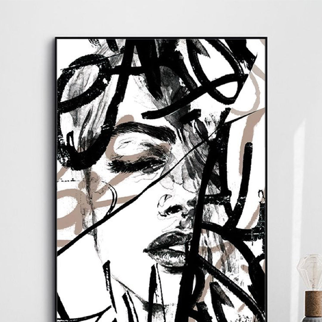 Modern Canvas Abstract Face