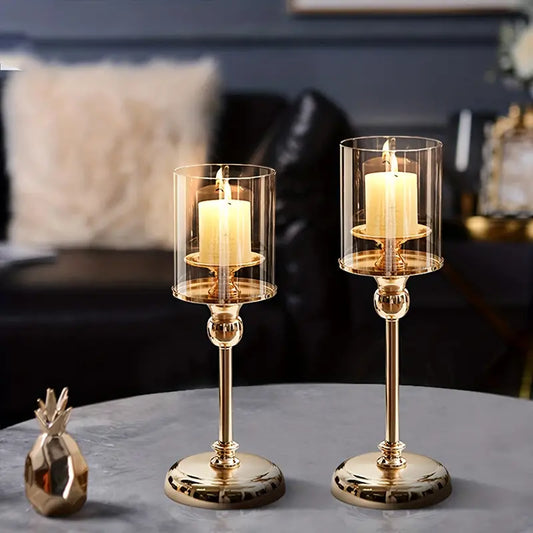 Metal Glass Candle Holder