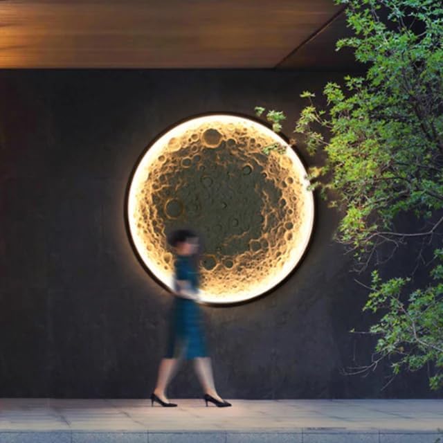 Modern Round LED 3D Moon Wall Lamp