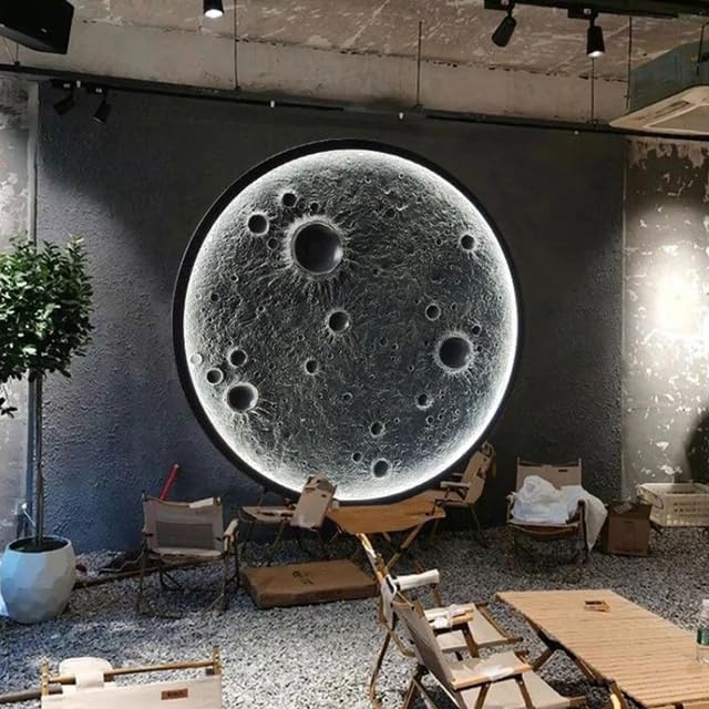Modern Round LED 3D Moon Wall Lamp