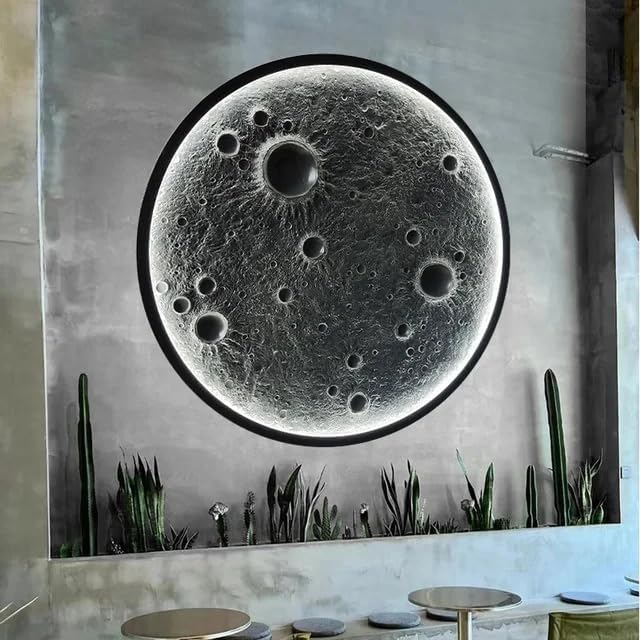 Modern Round LED 3D Moon Wall Lamp