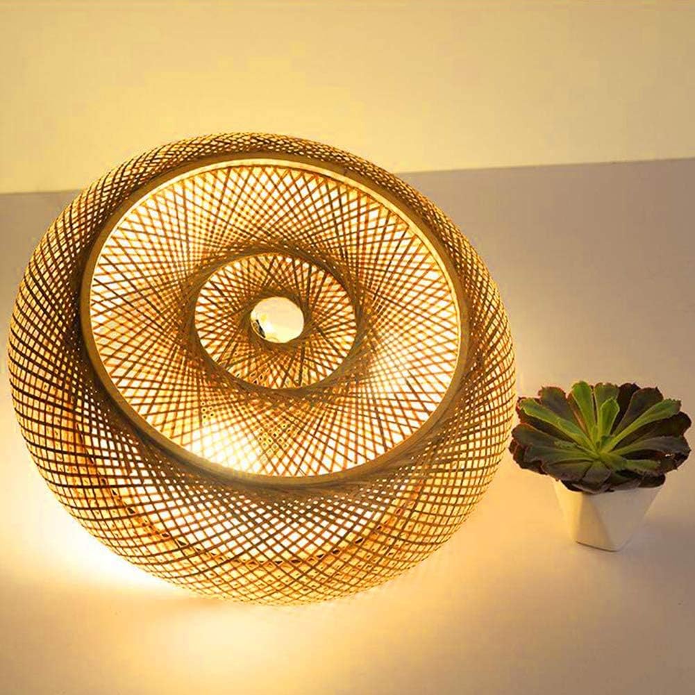 Boho Bamboo Ceiling Light Natural Rattan Pendant Lamp