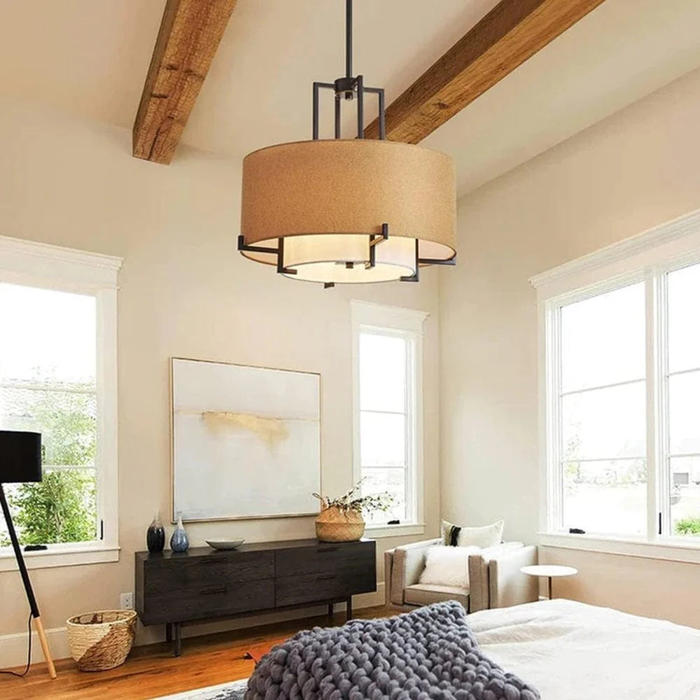 Drum Fabric Pendant Light