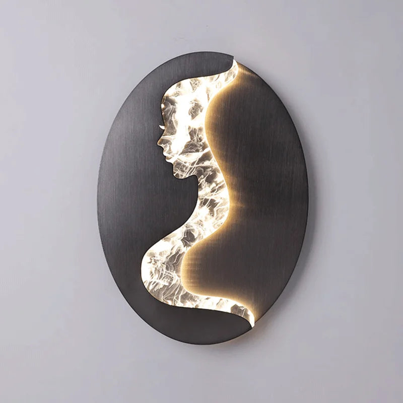 Abstract Girl Face Wall Lamp