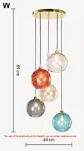 Colorful Glass Ball Pendant Light for Living Room - 10 lamps