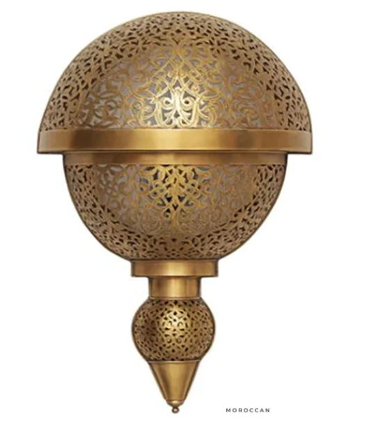 Handmade Moroccan Brass Wall Lamp