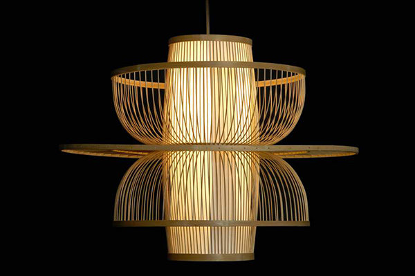 Boho Bamboo Lantern Chandelier